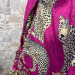 Tyler Böe Leopard Cheetah Print Ruffle Hem Dress Pink Magenta Puff Sleeve XS Photo 9