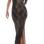 ASOS  DESIGN Black Lace Cami Slip Maxi Dress Sz M NWOT Evening Gown Photo 0