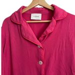 Sleeper Party Cropped Feather Trim Pajama Shirt Photo 3