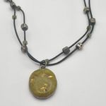 Chico's  Green & Silver Beaded Cord Energy Necklace Photo 1