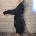 Derek Heart Gray Belted Loose Knit Vneck Sweater Dress L Photo 4