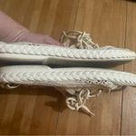 Diane Von Furstenberg  Cream Flats with Lace Crotchet Detailing Photo 6