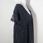 Entro  Black Babydoll Dress with Swiss Dot Pattern Size Small Black Mini Dress Photo 4