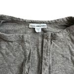 James Perse Standard  Womens Henley Long Sleeve V Neck Ruched Charcoal Midi Dress Photo 3