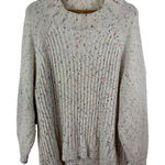 Terra & Sky Terra & Sky Speckled Confetti Chunky Knit Sweater 3X Cream Pullover Comfy Cozy Photo 0