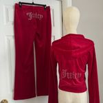 Juicy Couture  Red Velour Tracksuit size large Photo 5
