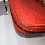 Bottega Veneta  Red/Orange Intrecciato Woven Nappa Leather Zip Around Wallet Photo 6