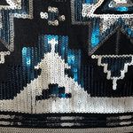 EXPRESS Gorgeous Aztec Geometric Sequin Mini Stretch Skirt NWT $60 Size XSmall Photo 4