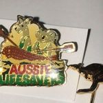 Vintage Lot of 2 Pins Kangaroo Koala Aussie Lifesavers Brooch Gold Photo 1