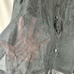 Coldwater Creek  Black Linen 3/4 Sleeve Button Up Blouse Large Photo 1