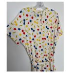 Modcloth Cherry Print retro swing Fit & Flare Dress mock neck & belt XL Photo 10