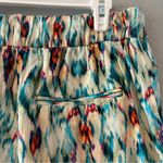 ZARA  metallic gold colorful abstract ikat print lightweight pants size small Photo 13