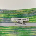American Eagle AE Bell Sleeve Ring-Front Long Sleeve Sweater Size Small Green Knit Photo 4