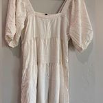 Shinestar cream square neck tiered cream dress size large Photo 0