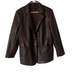 Banana Republic  Brown Vegan Faux Leather Blazer Jacket size 16 Roasted Cocao Photo 1
