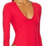 Free People Victoria Plunge Bodysuit In Garnet Rose Size Medium Photo 0
