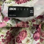 Asos Luxe Keyhole Cut Out Floral jacquard High Neck Long Sleeve Mini Dress Sz 6 Pink Photo 12