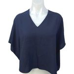 Aritzia Babaton Navy Blue Dolman V Neck Oversized Lightweight Blouse Top Sz XXS Photo 0