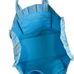 NWT Quilted Koala East West Bag Happy Blue Stripes Large Tote Bag Photo 7