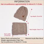 Cozy Winter 2pc Pink Beanie Hat + Cable Knit Neck Warmer Skiing Hiking Camping Photo 2