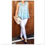 Anthropologie eri + ali baby blue swing tank blouse XS Photo 3