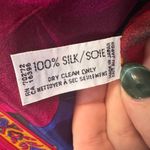 Liz Claiborne Vintage  100% Silk Neck Scarf Floral Flowers  Hand Rolled 10” x 52” Photo 3