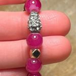 EXPRESS Pink Beaded Rhinestone Accent Stretchy Bracelet Photo 8