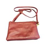 Wine Red faux leather Crossbody Bag With Gold Accents & Adjustable Strap Wine Re Photo 0
