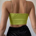 The Copper Closet NWT Green Chain Corset Crop Top - Size Small Photo 4