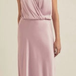 NEW Favorite Daughter Nita Sleeveless Satin Maxi Dress Pastel Lavender 6 Pink Photo 0