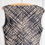 Lafayette 148 • Vania Sheath Dress color block black leather brown draped fitted Photo 9