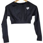 WOMENS BEST Move Seamless Long Sleeve Crop Top Black Medium Athletic Workout Photo 0