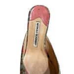 Manolo Blahnik Floral Embroidered Brocade Mules 37 Vintage Kitten Heels Shoes Photo 2