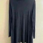 Soft Surroundings  - Navy Cowl Mock Neck Shark Bite Hem Shirt Dress/Tunic, Medium Photo 0