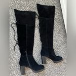 Free People  Black Suede NWOT Echo Platform Over‎ The Knee Boot Size 9.5 Photo 2