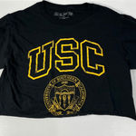 USC university of southern California Trojans Cropped T Shirt Size Small Black Photo 0