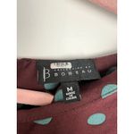 Bobeau Size Medium Dara Printed Dress Brown Green Polka Dots Hourglass Midi Photo 3