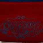 Lucky Brand Canvas Crossbody Messenger Bag Red & Navy Logo Patch Laptop Photo 2