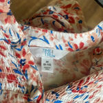 Time & Tru Floral pattern business casual top button down top Pink Size M Photo 2