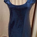 Urban Outfitters Behavior Blue Sequin Sleeveless Tunic Tank Top size Medium Photo 0
