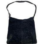 70s Disco Vintage Suede Leather Blk Shoulder Bag Photo 0