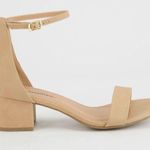 Nude Chunky Heel Ankle Strap Sandal Tan Size 10 Photo 3