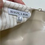 Shona joy White Sleeveless Linen Bow Front Stripe Mini Dress Size 2 Photo 3