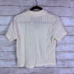 Madewell  Crochet-Knit V-Neck Sweater Tee Vintage Ivory Size Medium Photo 7