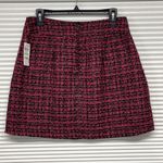 Maison Jules  NWT Pink Black Tweed Metallic Mini Skirt Photo 3