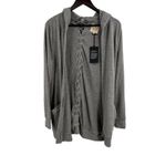 Chaser ‎ Lace Back Gray Open Front Cardigan Medium New Photo 2