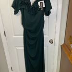 XScape Women's Isla Long CREPE OFF THE SHOULDER Green RUFFLE Dress Plus Sz 20 Photo 8