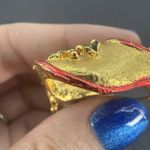 Christmas Slippers w Gifts Enamel COREL Vintage Gold Brooch Pin Photo 10