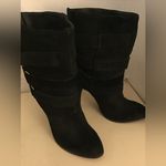 Joie  women black suede platform heel boots US 10 Photo 5