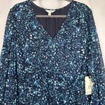 Terra & Sky Dress 4X Semi Sheer Lined Flowey Blue Dots Long Sleeve Chiffon Photo 2